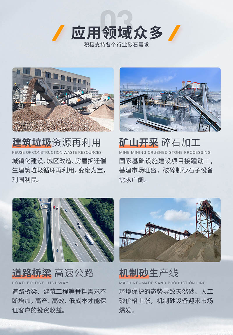 移动式破碎石机器应用领域